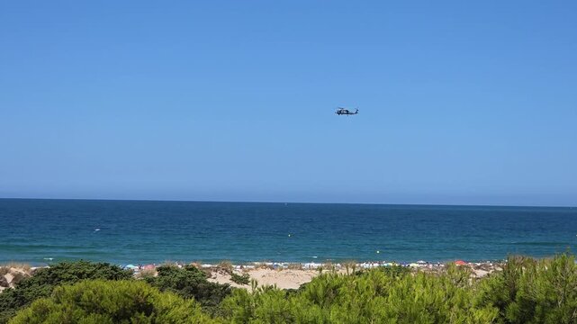 sand dunes that give access to La Barrosa beach in Sancti Petri, Cadiz, Spain