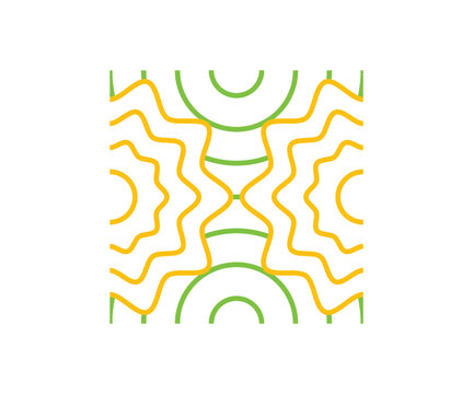 Abstract Symmetrical Geometric Logo with Organic Line Pattern
