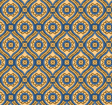 thai art pattern on the wall
