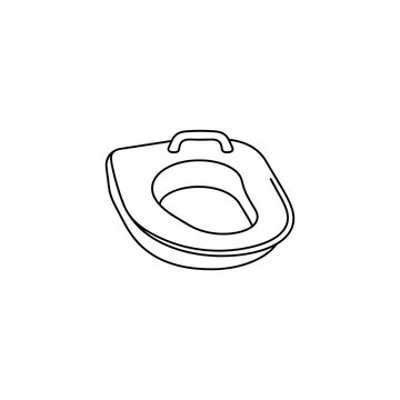 Bedpan Outline Icon - Medical Healthcare & Patient Care Line Art Vector