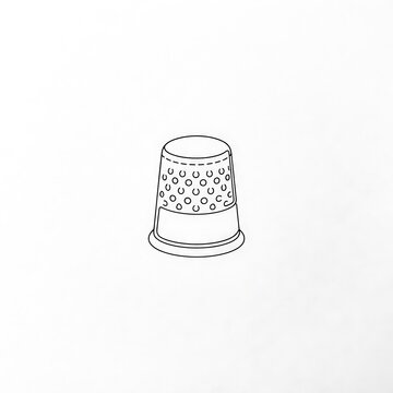 Classic Sewing Thimble Line Art for Needlework Protection