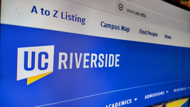 . a computer screen with university california riverside website displayed..