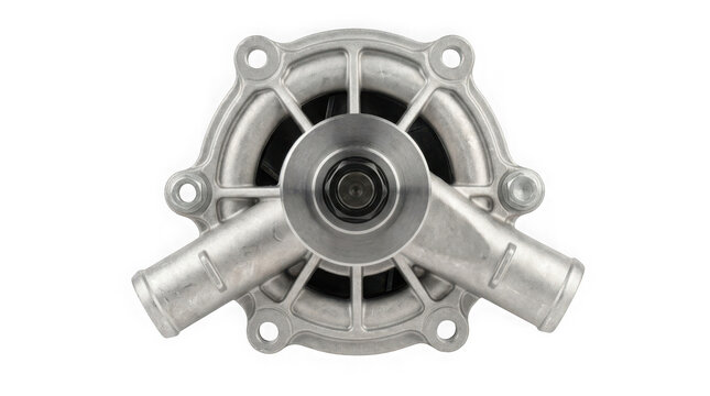 automotive engine water pump cooling system metal part isolated on transparent background