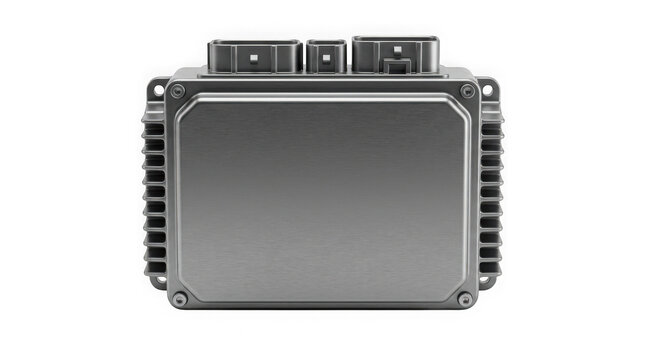 automotive engine electronic control unit ecu computer module isolated on transparent background