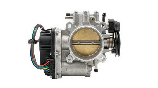 car engine electronic throttle body valve assembly part isolated on transparent background