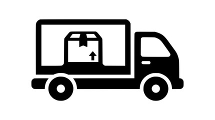 Fototapeta premium Isolated delivery truck icon with cargo box