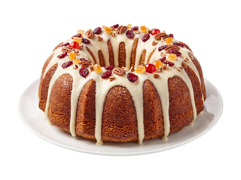 Bundt cake isolated on transparent background