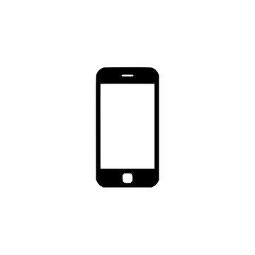 Smartphone icon. Solid black glyph of a smartphone for mobile phone and device.