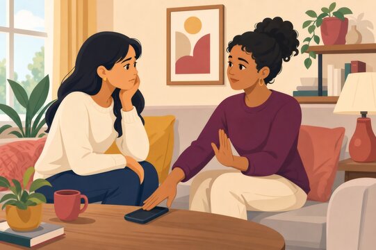 Friend setting boundaries, communicating limits about phone calls, addressing a difficult conversation