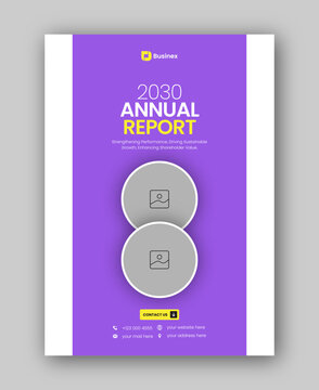 Brochure cover or annual report flyer design template for corporate business agency