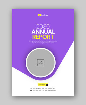 Brochure cover or annual report flyer design template for corporate business agency