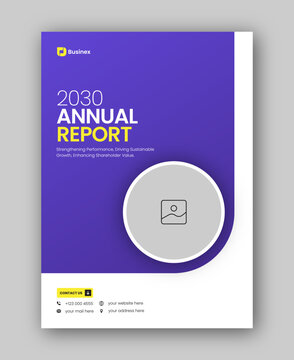 Brochure cover or annual report flyer design template for corporate business agency