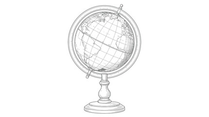 Fototapeta premium vintage globe isolated on white