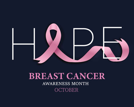 Breast Cancer Awareness Month Illustration with Pink Ribbon