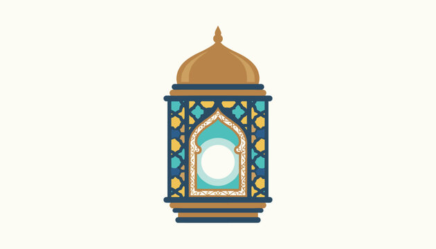 Ornate Islamic hanging lantern or fanous with traditional patterns used for Ramadan and Eid festive decorations.