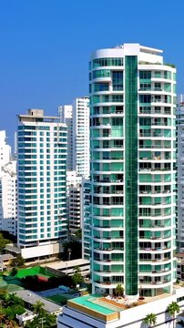 Modern residential skyscrapers in Bocagrande district, Cartagena, Colombia