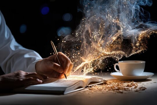 Creative writing sparks magic during a late night coffee session