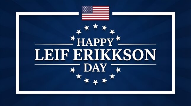 Happy Leif Erikson Day wallpaper with shapes and typography, banner, card, poster, template. Happy Leif Erikson Day, background