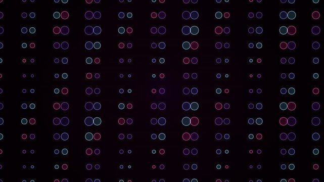 Vibrant circular pattern with technologic overlay and looping design