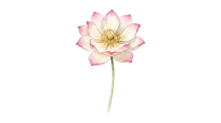 Naklejka premium Elegant watercolor lotus flower with delicate pink petals