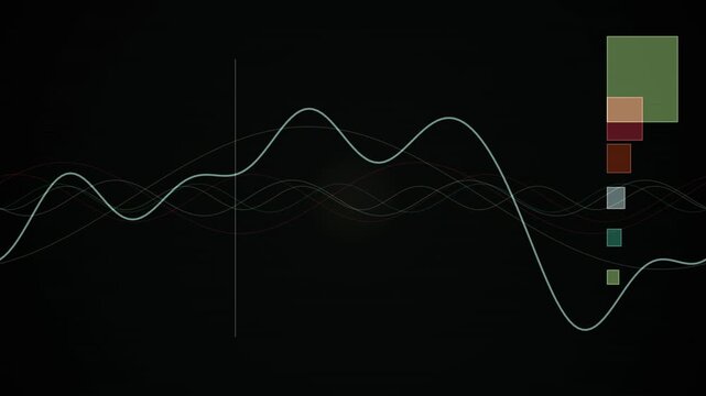 Abstract representation of dynamic waves and geometric shapes in a technological backdrop