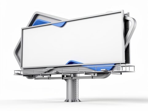 Roadside advertising board, urban billboard mockup concept, isolated on white background