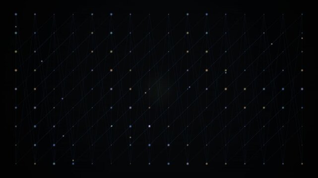 Digital starry background with connected nodes in a looping animation