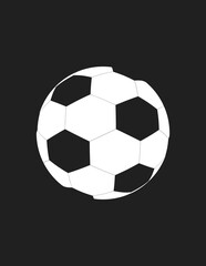 Fototapeta premium Minimalist black and white soccer ball illustration on a dark background