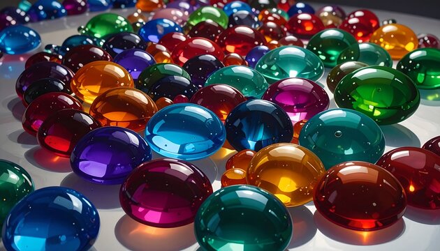 Colorful Glass Marbles Spread Out