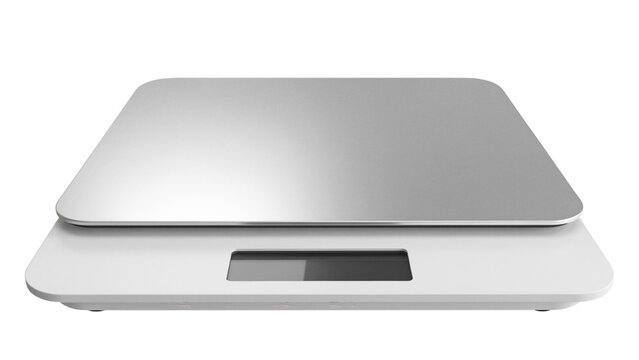 slim food weighing scale, digital countertop meter, kitchen balance scale, silver food measurement device, digital scale PNG, PNG
