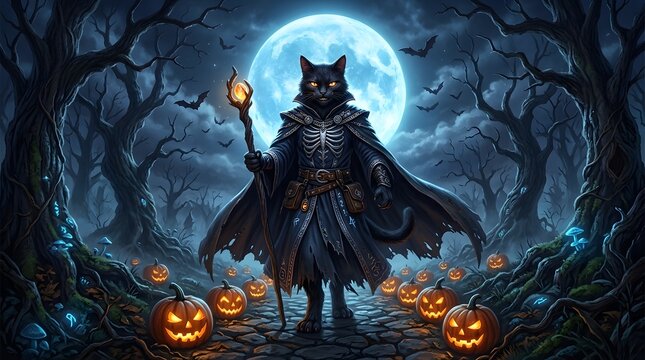 Spooky grim reaper or ghost figure in the dark creatively framed