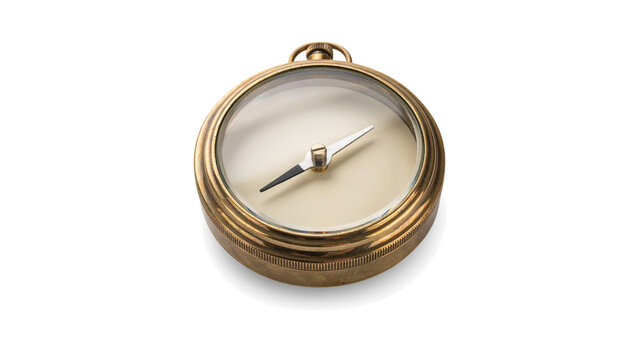 round brass compass, pocket compass, pocket navigation tool, compass PNG illustration, vintage pocket compass, PNG