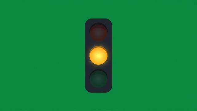 Simple Animated Traffic Light Cycling Red Green Yellow on Green Background