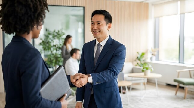 Business professionals in a meeting or discussion charmingly visualized