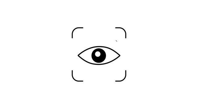 Sensitive content warning eye icon animation isolated on background