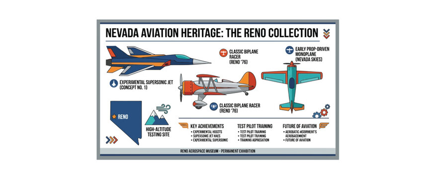 Nevada Aviation Heritage and Reno Airplane Collection Infographic