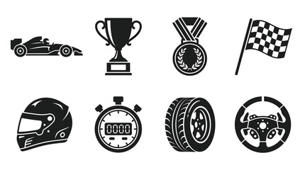 Fototapeta premium Set of Racing and Motorsport Icons