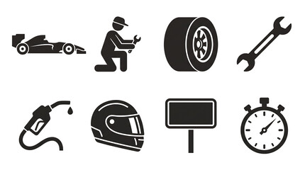 Fototapeta premium Formula 1 Racing Icons Set