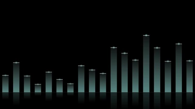 Digital audio visualizer with animated bars reflecting sound levels