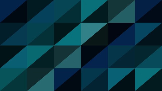 Modern geometric pattern with a techinspired design in shades of blue and green, suitable for looping backgrounds.
