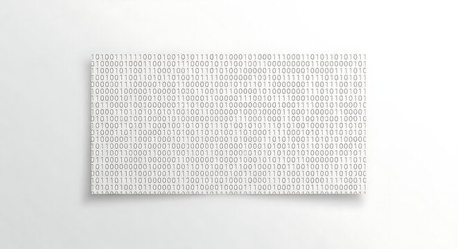 A rectangular block of binary code displayed as dark text on a clean white background