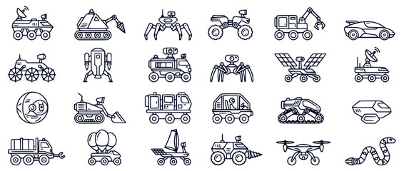 Space Exploration Rover and Robot Icon Set © Sangu