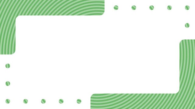 カギカッコの中を緑色の円が移動する抽象モーション背景アニメーション