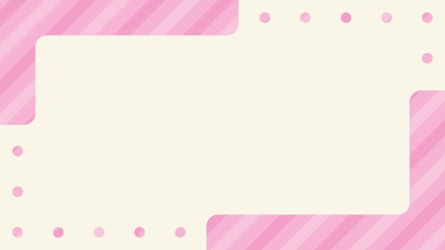 カギカッコの中をピンク色のストライプが移動する抽象モーション背景アニメーション
