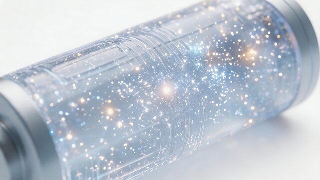 Luminary Prism Vessel: Crystal Starlight in Transparent Cylinder