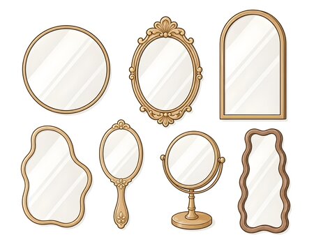 set of antique mirror