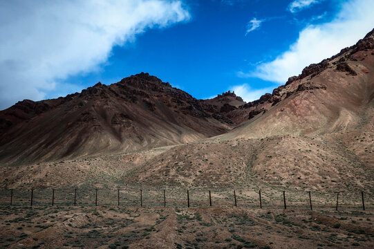 Road view of Pamir Highway near Murghob village, Tajikistan