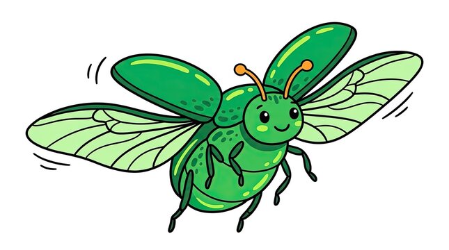 green bug vector illustration