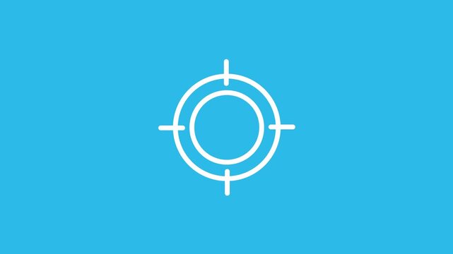 Focus flat vector line icon target circle surrounded by concentric rings and cross-hairs.
