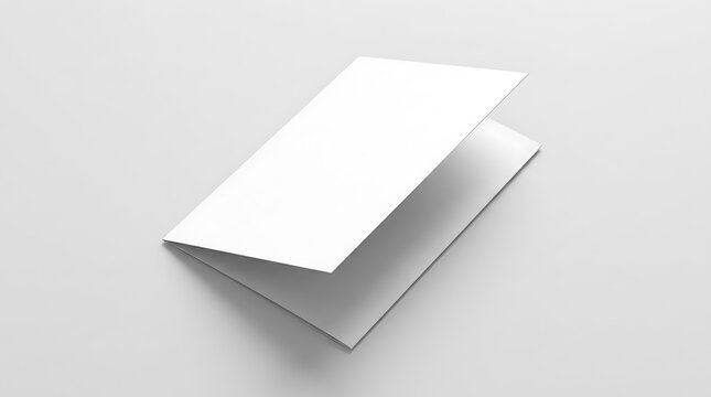 Blank white paper folded booklet mockup for business branding and design presentation. bi fold mockup
